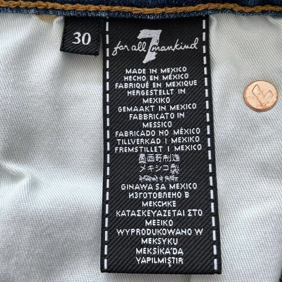 7 For All Mankind Slimmy Slim Straight Medium Wash Denim Jeans  Women’s Sz 30 - Picture 7 of 11